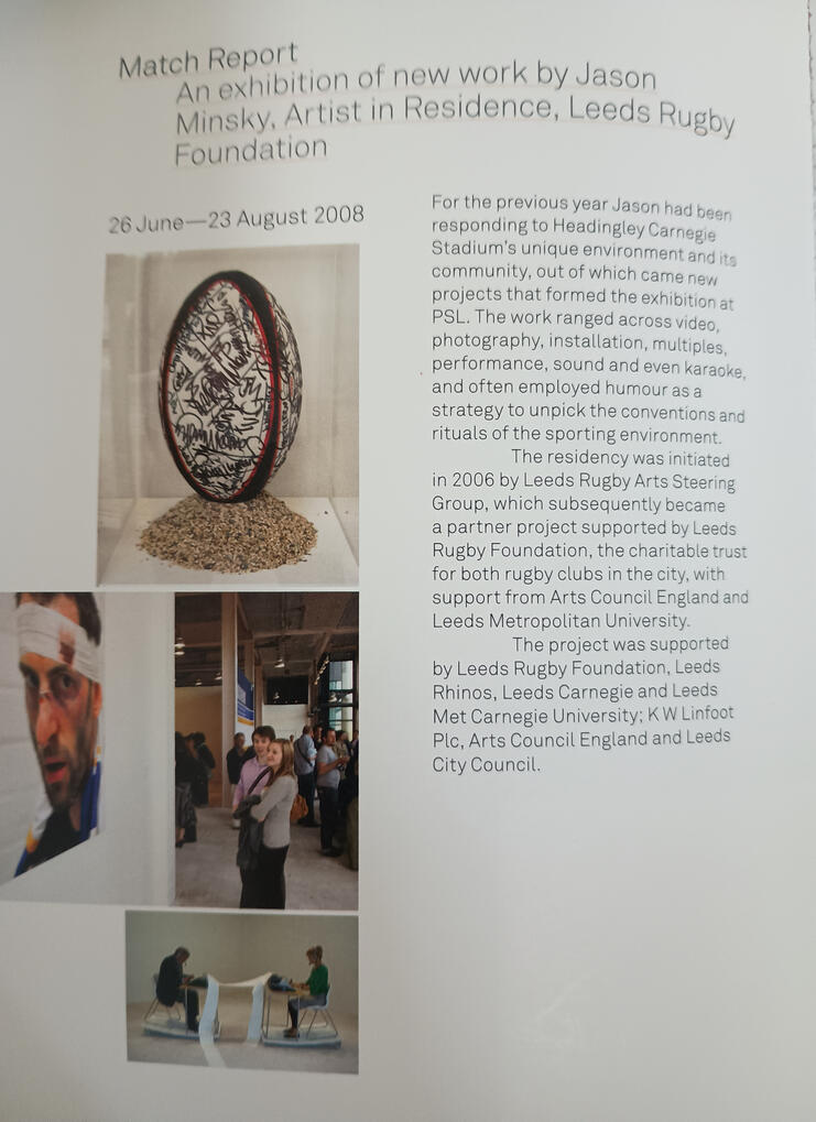Match Report (solo exhibition) PSL, Leeds.